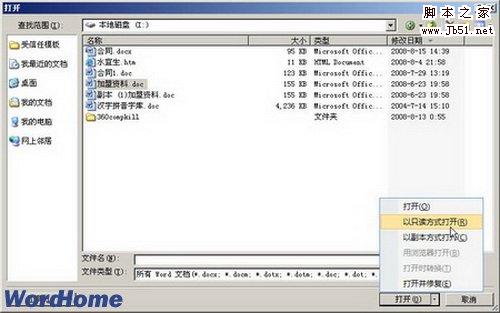 以只读方式打开