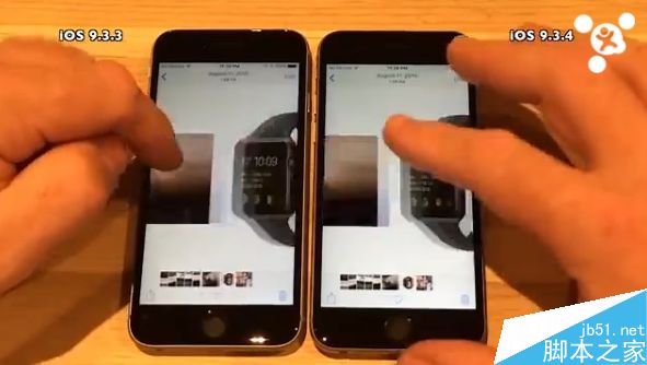 iPhone 5S/6/6S下iOS 9.3.4速度对比9.3.3:快升