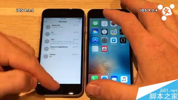 iPhone 5S/6/6S下iOS 9.3.4速度对比9.3.3:快升
