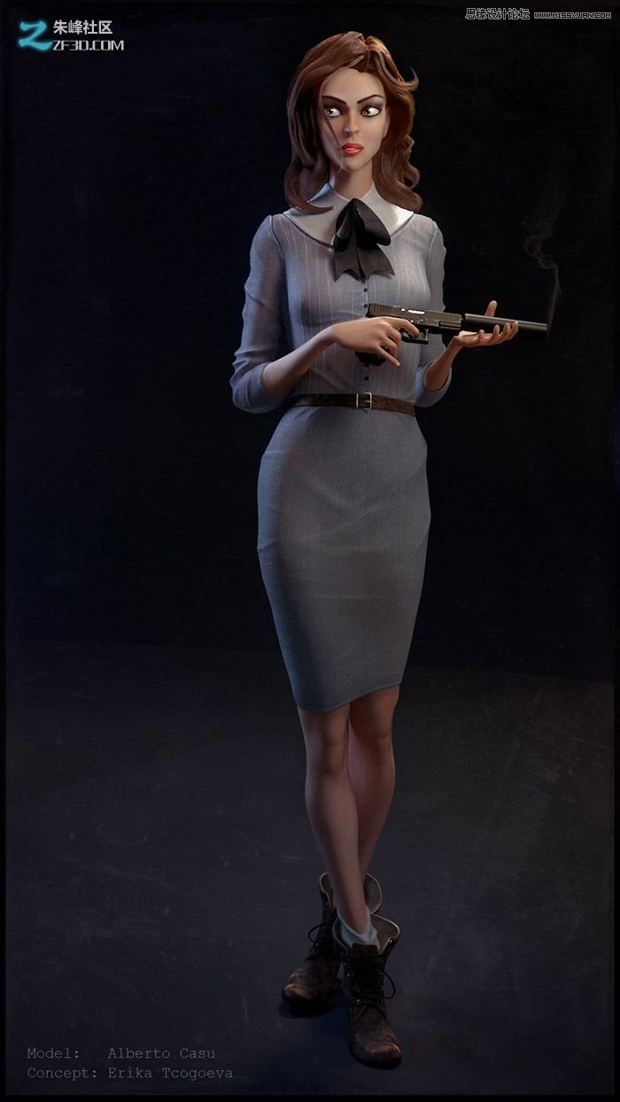 MAYA结合ZBRUSH制作美女杀手CG人物,PS教程,思缘教程网