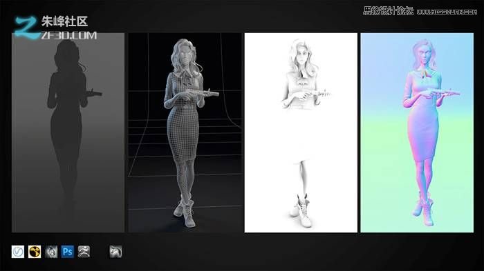 MAYA结合ZBRUSH制作美女杀手CG人物,PS教程,思缘教程网